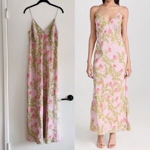 BERNADETTE ANTWERP | Jeanette Slip Dress | Climbing Roses Pink on Pink